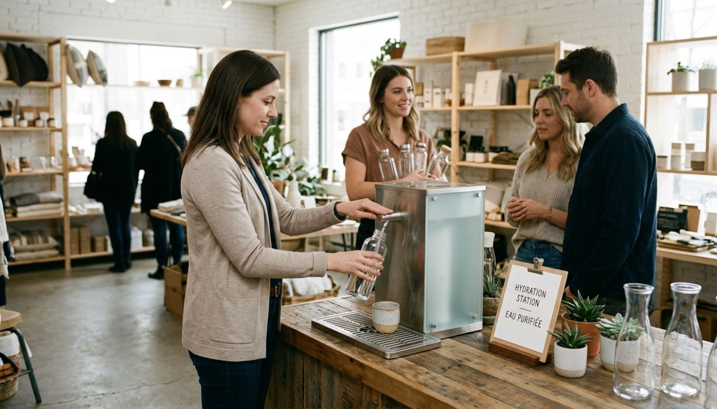 Comment une fontaine à eau repense l'expérience client en boutique